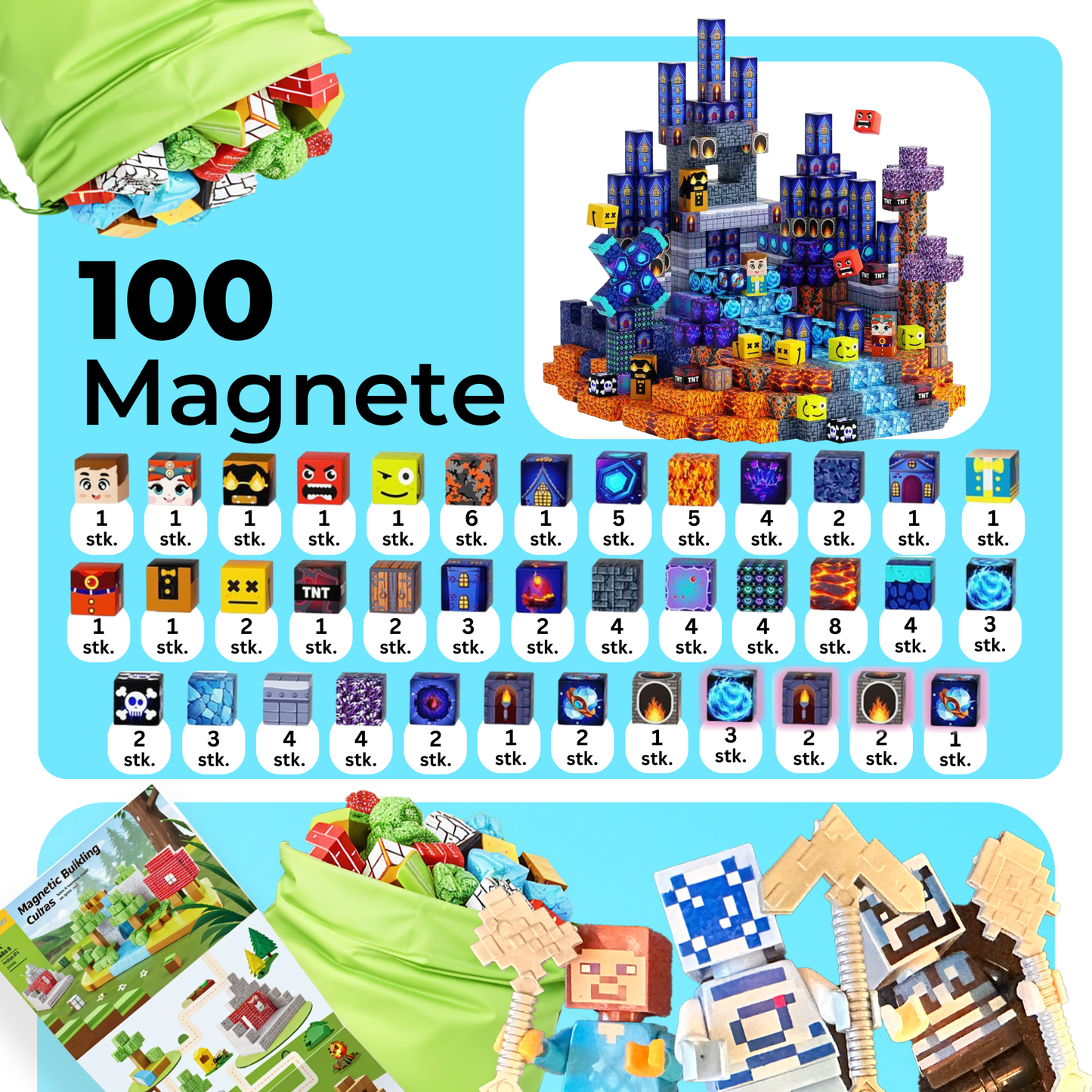 KidsCraft® Patentierte LED Magnetbausteine