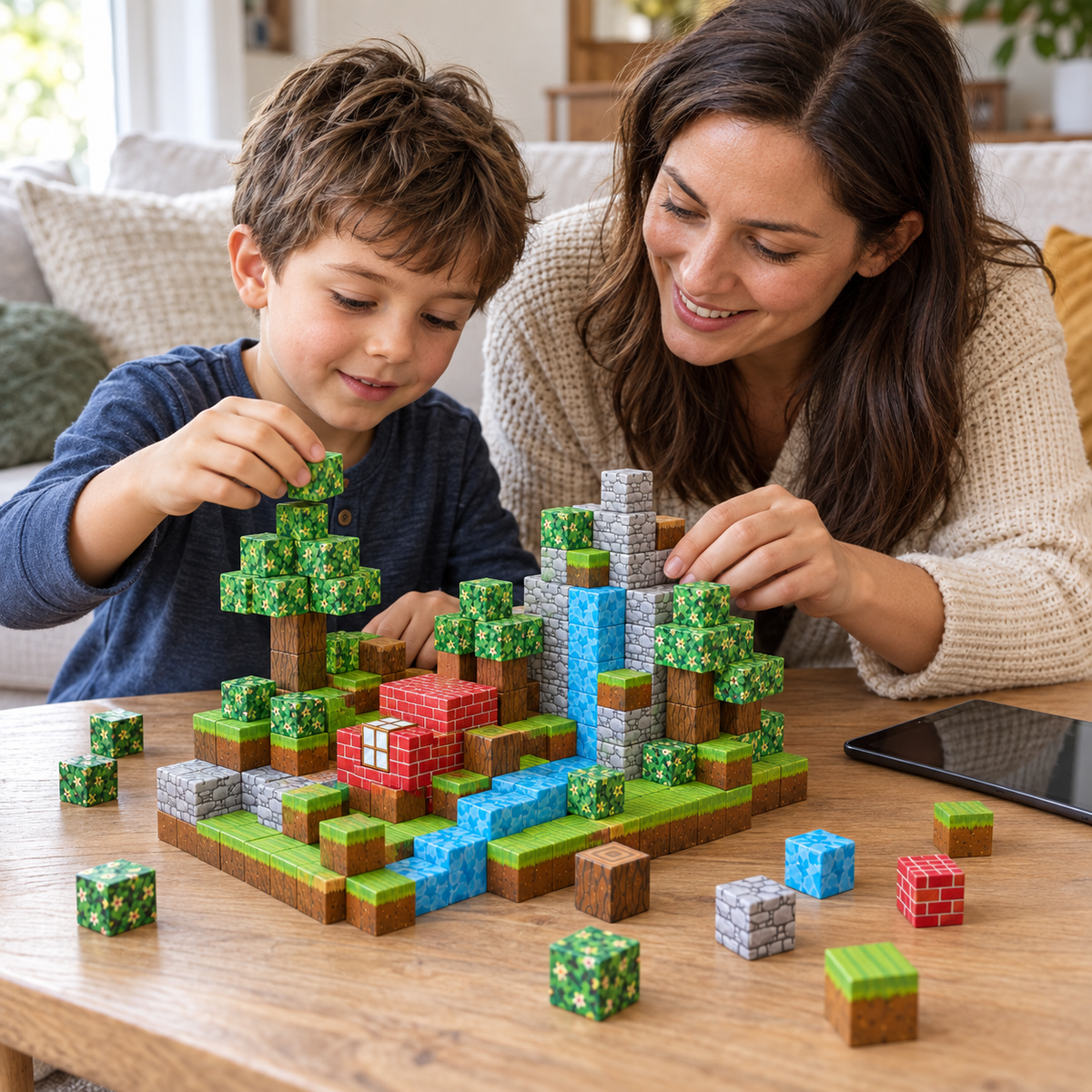 Gemeinsame kreative Spielzeit mit KidsCraft Magnetbausteinen
